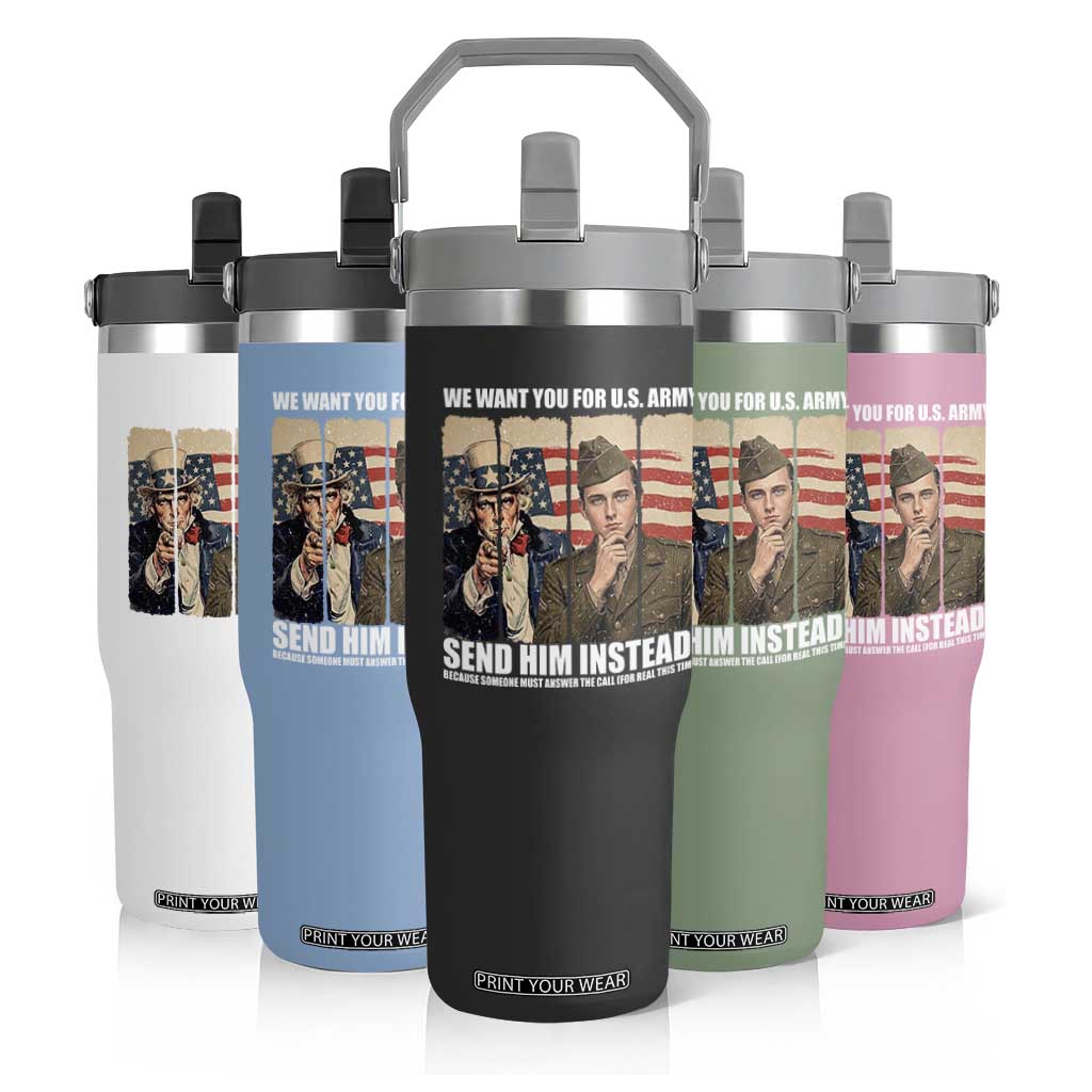 Send Barron Flip Straw Tumbler We Want You For US Army TS14 Print Your Wear