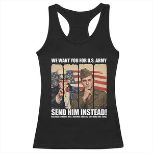 Send Barron Racerback Tank Top We Want You For US Army TS14 Black Print Your Wear