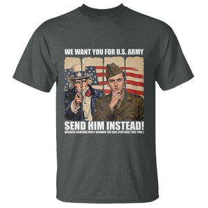 Send Barron T Shirt We Want You For US Army TS14 Dark Heather Print Your Wear
