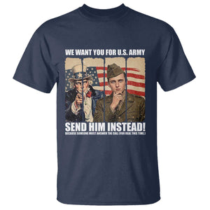 Send Barron T Shirt We Want You For US Army TS14 Navy Print Your Wear