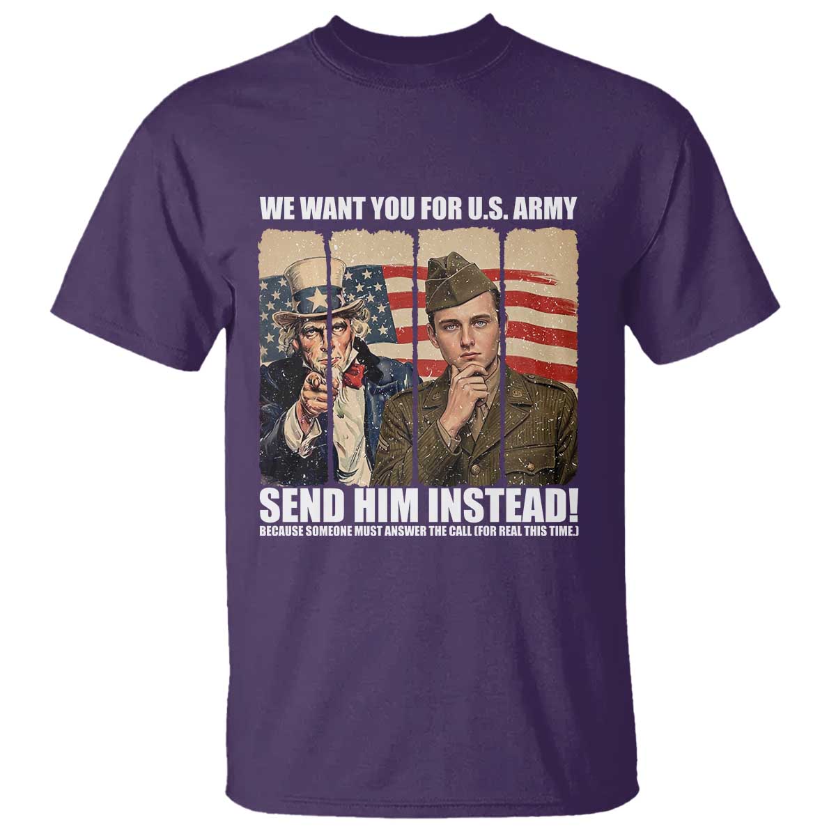Send Barron T Shirt We Want You For US Army TS14 Purple Print Your Wear