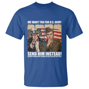 Send Barron T Shirt We Want You For US Army TS14 Royal Blue Print Your Wear