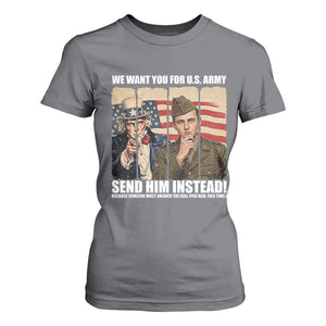 Send Barron T Shirt For Women We Want You For US Army TS14 Charcoal Print Your Wear