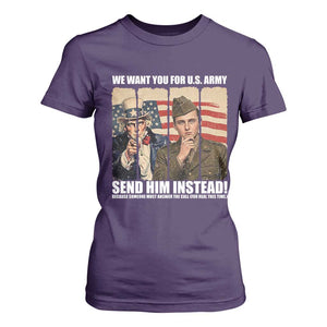 Send Barron T Shirt For Women We Want You For US Army TS14 Purple Print Your Wear