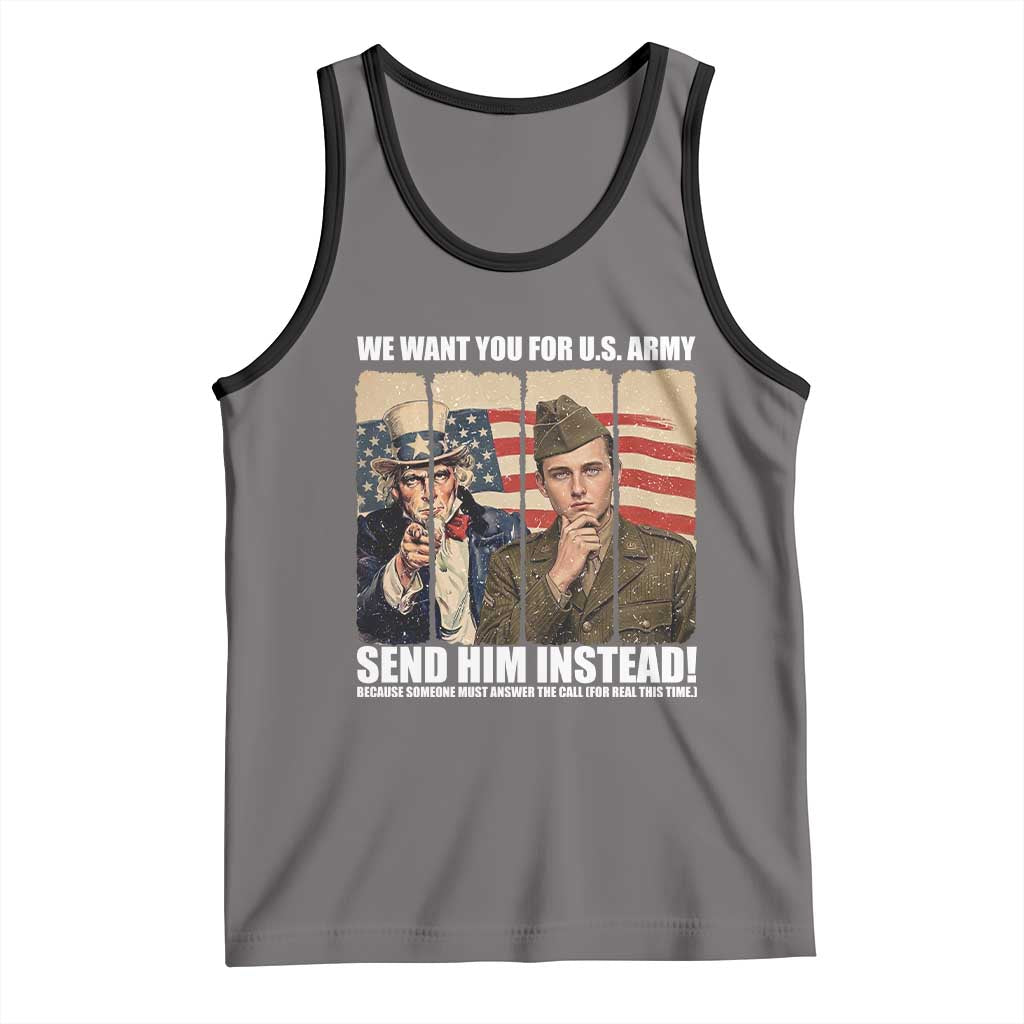 Send Barron Tank Top We Want You For US Army TS14 Deep Heather Black Print Your Wear