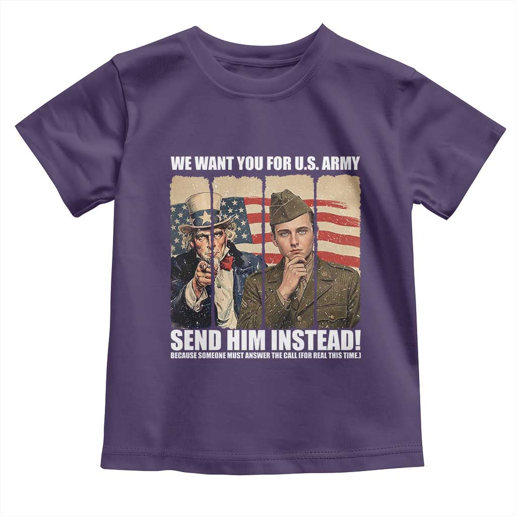 Send Barron Toddler T Shirt We Want You For US Army TS14 Purple Print Your Wear