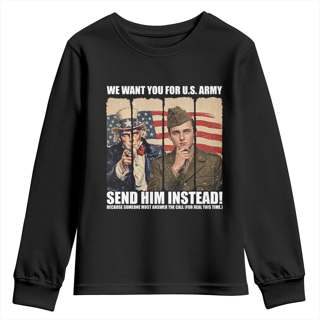 Send Barron Youth Sweatshirt We Want You For US Army TS14 Black Print Your Wear