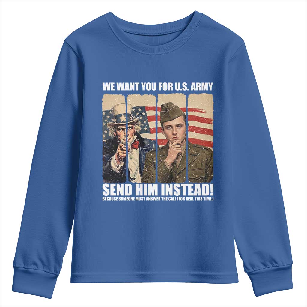 Send Barron Youth Sweatshirt We Want You For US Army TS14 Royal Blue Print Your Wear