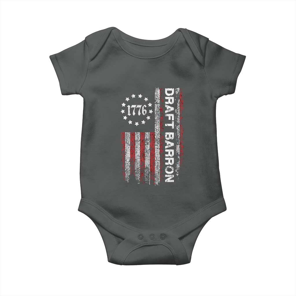 Draft Barron Baby Onesie Anti War Send Barron Viral Internet Meme TS14 Dark Heather Print Your Wear