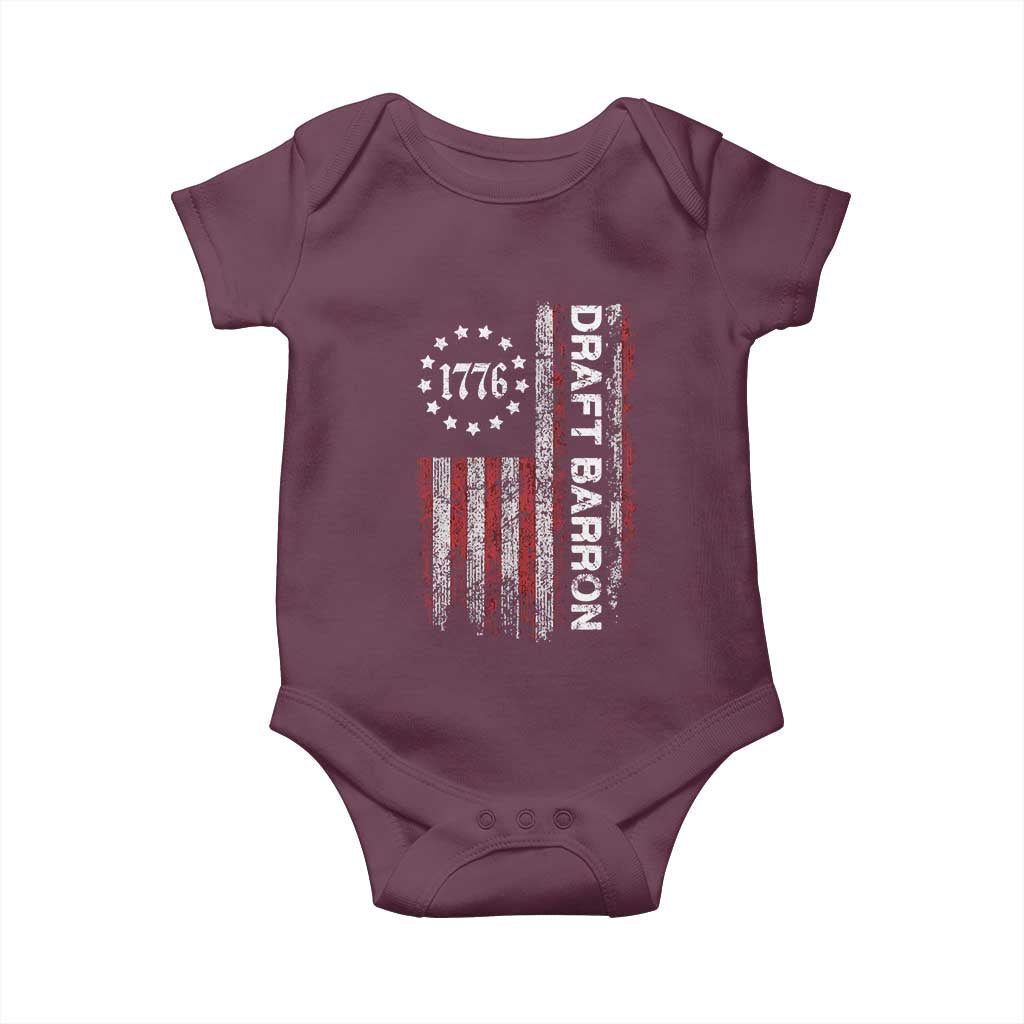 Draft Barron Baby Onesie Anti War Send Barron Viral Internet Meme TS14 Maroon Print Your Wear