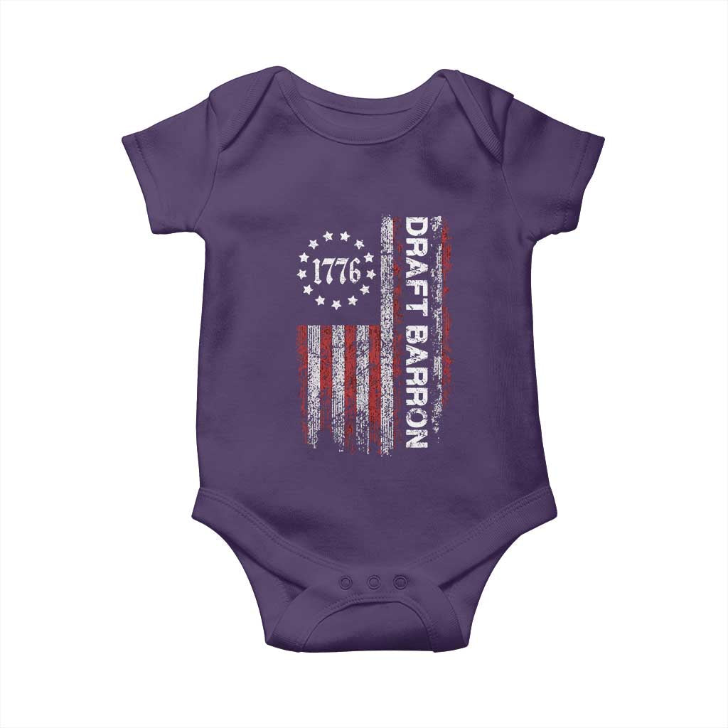 Draft Barron Baby Onesie Anti War Send Barron Viral Internet Meme TS14 Purple Print Your Wear