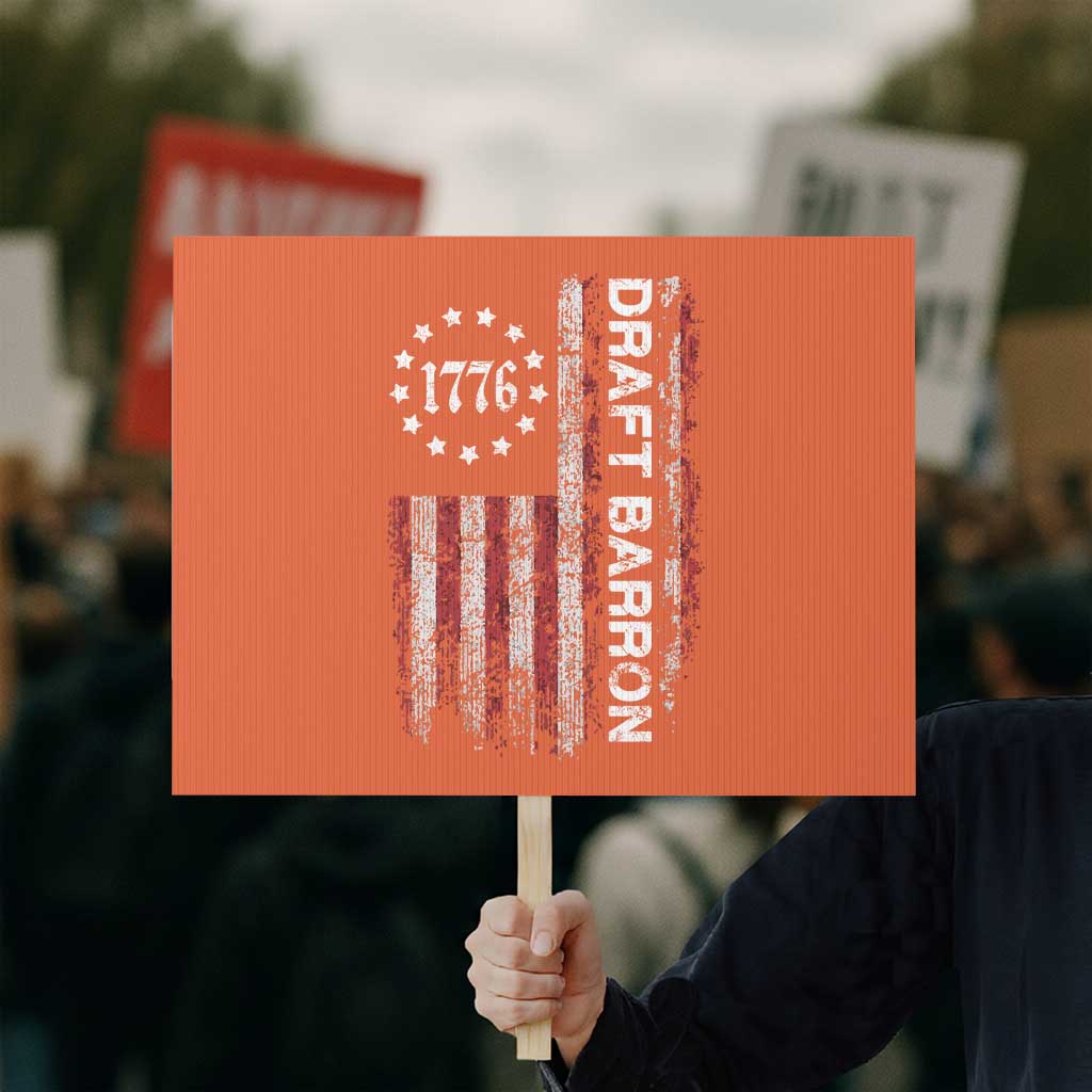 Draft Barron Protest Sign Anti War Send Barron Viral Internet Meme TS14 Horizontal 18