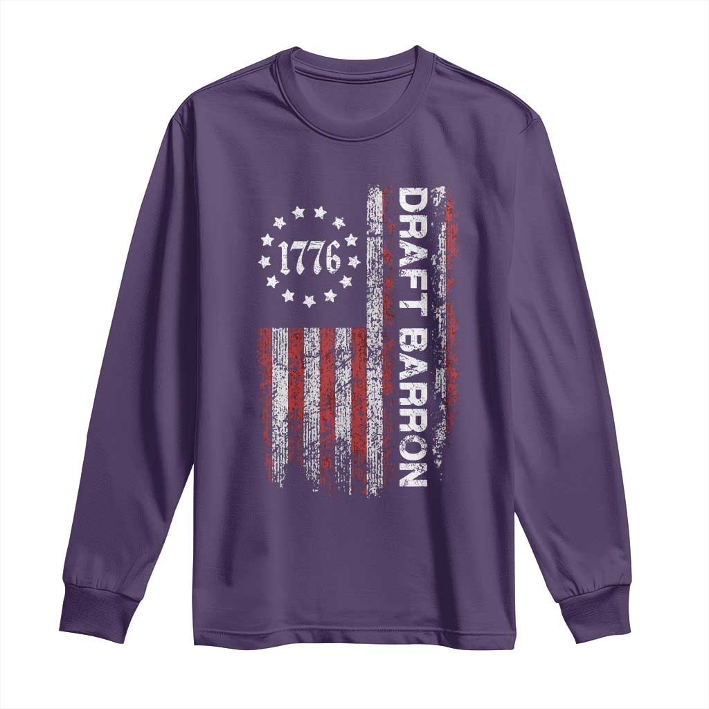 Draft Barron Long Sleeve Shirt Anti War Send Barron Viral Internet Meme TS14 Purple Print Your Wear