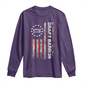 Draft Barron Long Sleeve Shirt Anti War Send Barron Viral Internet Meme TS14 Purple Print Your Wear