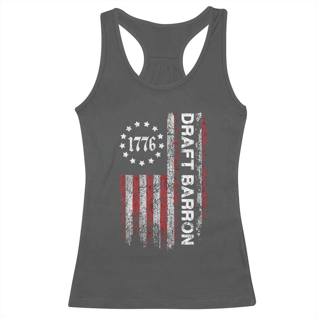 Draft Barron Racerback Tank Top Anti War Send Barron Viral Internet Meme TS14 Dark Heather Print Your Wear