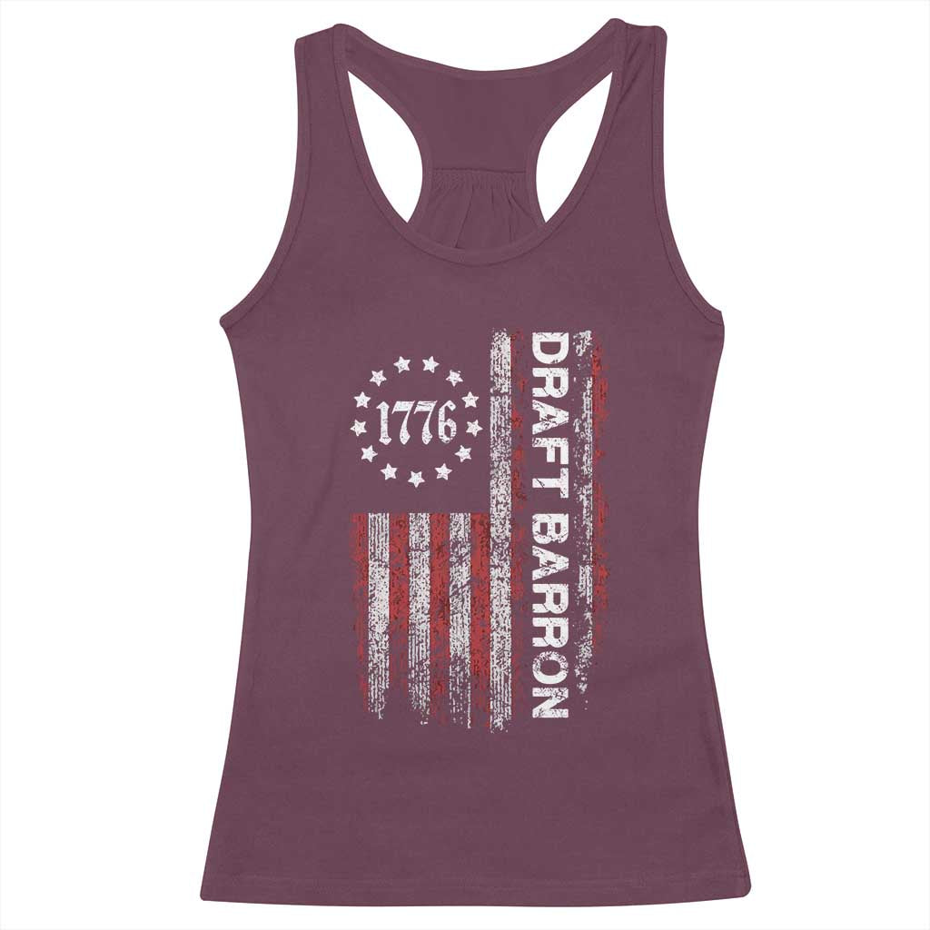 Draft Barron Racerback Tank Top Anti War Send Barron Viral Internet Meme TS14 Maroon Print Your Wear