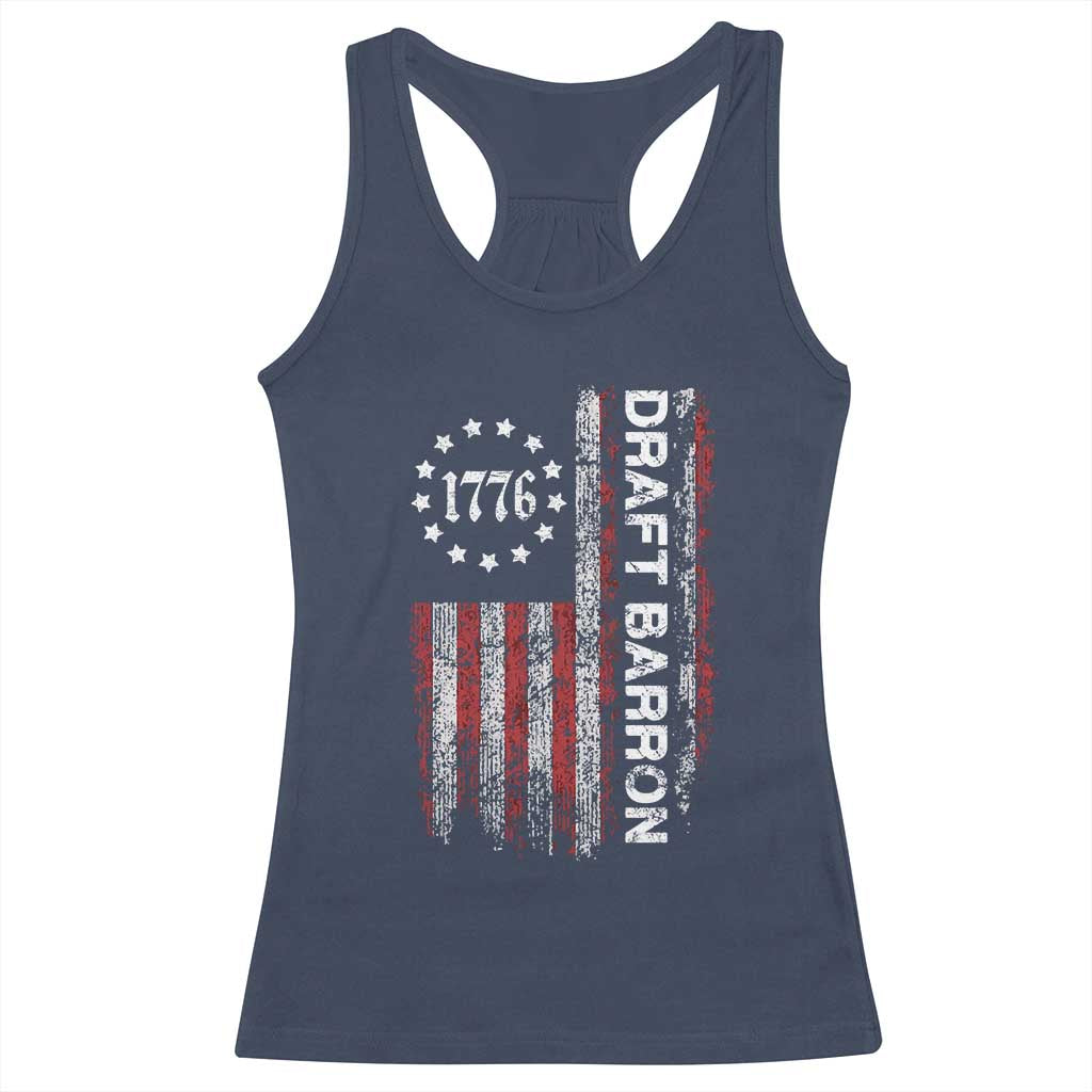 Draft Barron Racerback Tank Top Anti War Send Barron Viral Internet Meme TS14 Navy Print Your Wear