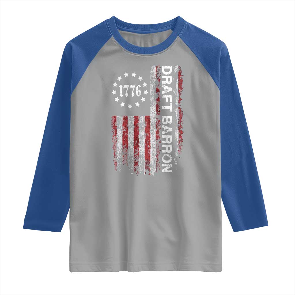 Draft Barron Raglan Shirt Anti War Send Barron Viral Internet Meme TS14 Sport Gray Royal Print Your Wear