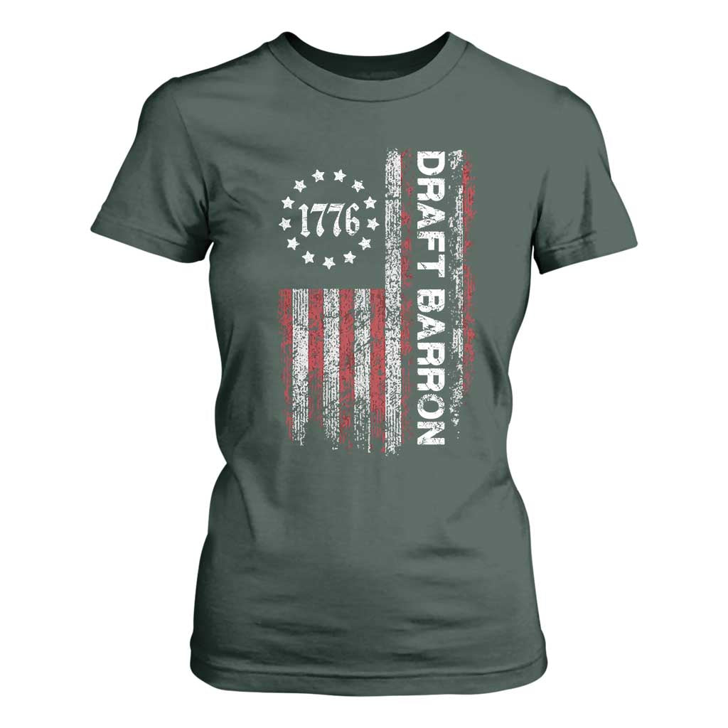 Draft Barron T Shirt For Women Anti War Send Barron Viral Internet Meme TS14 Dark Forest Green Print Your Wear