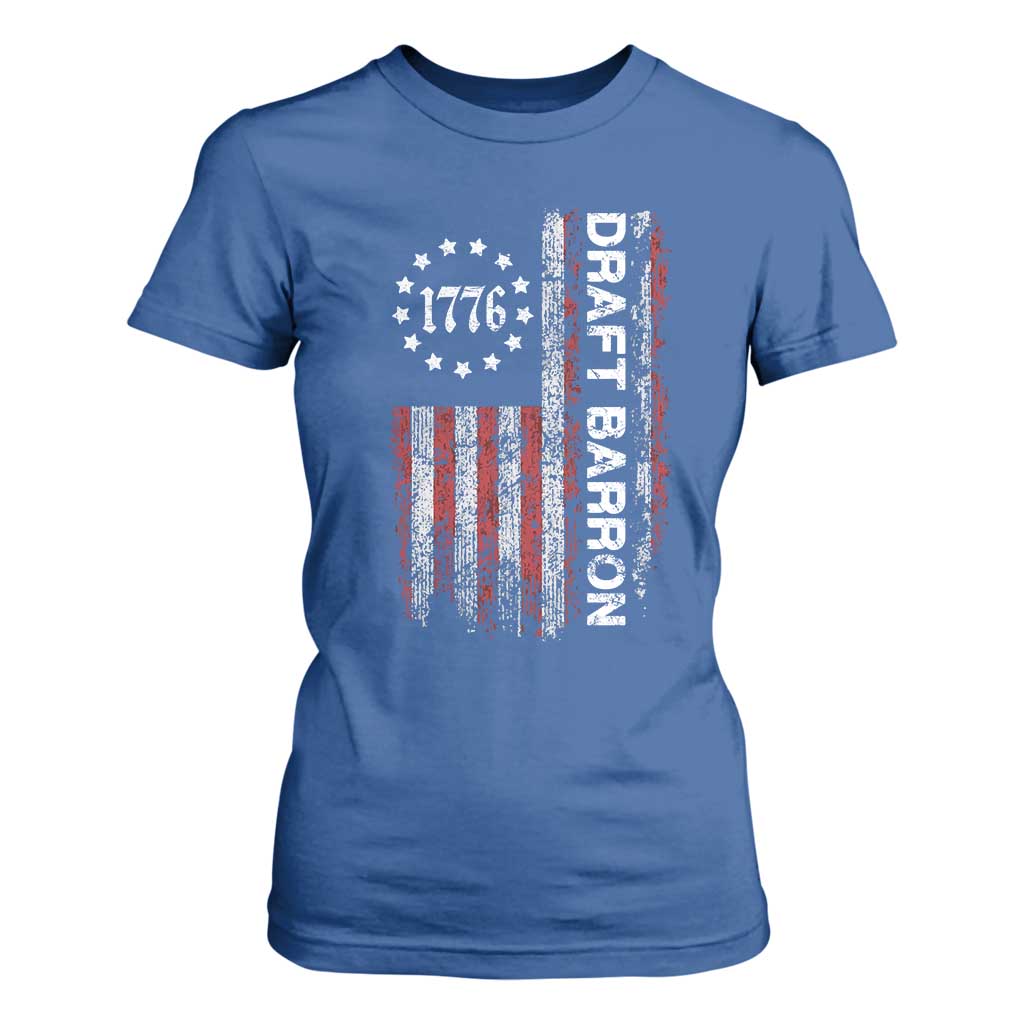 Draft Barron T Shirt For Women Anti War Send Barron Viral Internet Meme TS14 Royal Blue Print Your Wear