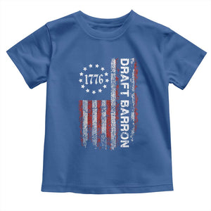 Draft Barron Toddler T Shirt Anti War Send Barron Viral Internet Meme TS14 Royal Blue Print Your Wear