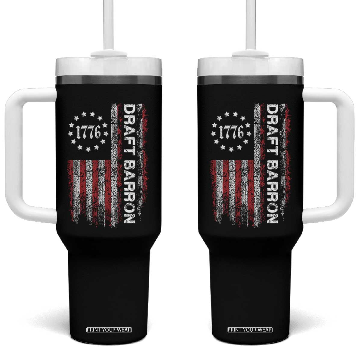 Draft Barron Tumbler With Handle Anti War Send Barron Viral Internet Meme TS14 One Size: 40 oz Black Print Your Wear