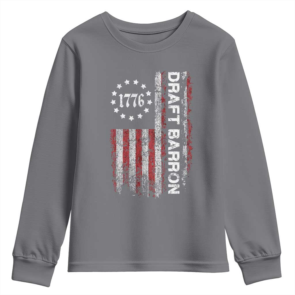 Draft Barron Youth Sweatshirt Anti War Send Barron Viral Internet Meme TS14 Charcoal Print Your Wear