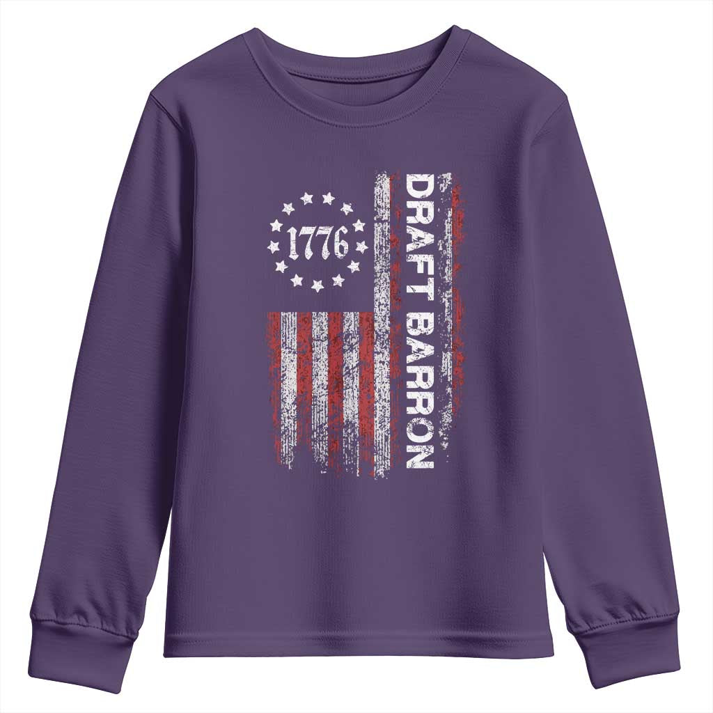 Draft Barron Youth Sweatshirt Anti War Send Barron Viral Internet Meme TS14 Purple Print Your Wear