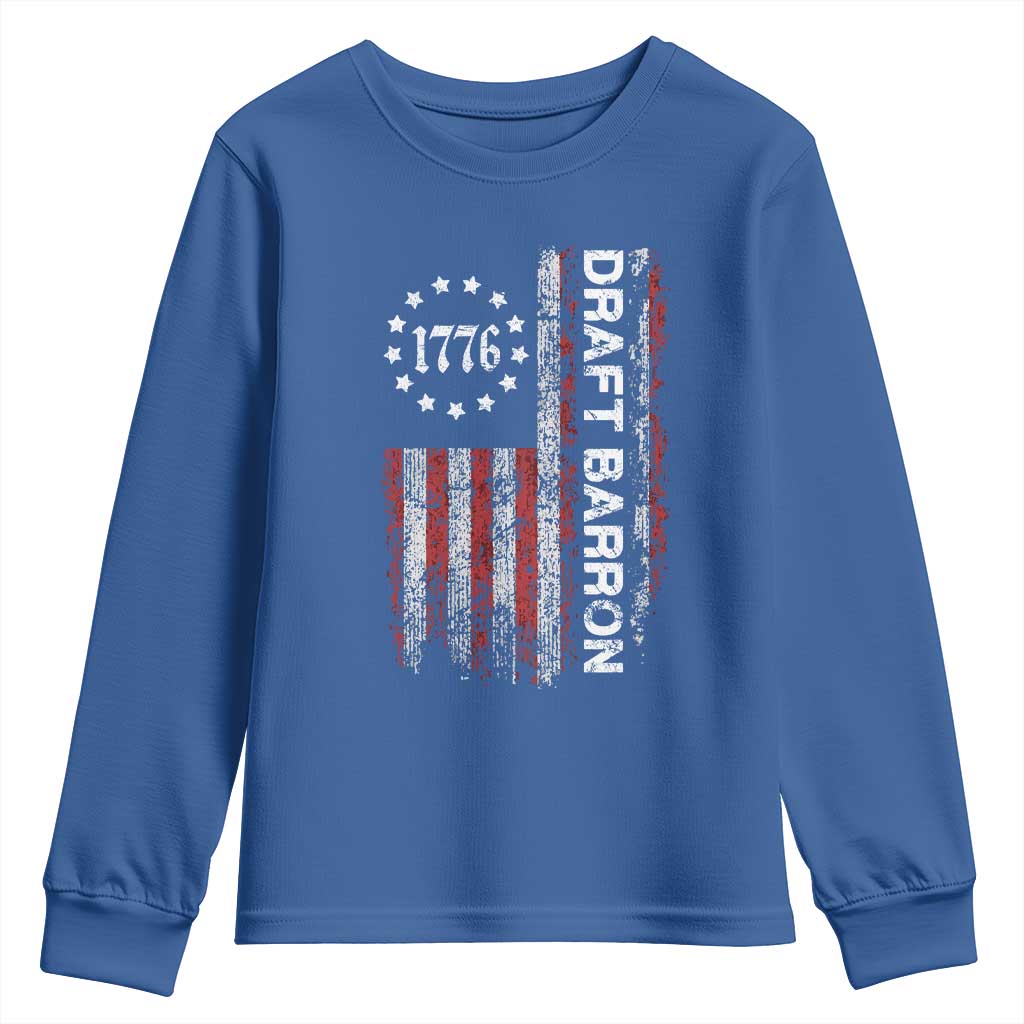 Draft Barron Youth Sweatshirt Anti War Send Barron Viral Internet Meme TS14 Royal Blue Print Your Wear