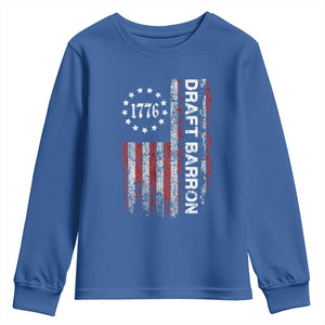 Draft Barron Youth Sweatshirt Anti War Send Barron Viral Internet Meme TS14 Royal Blue Print Your Wear