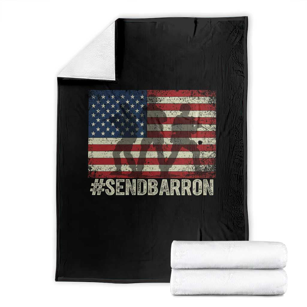 Send Barron Throw Blanket Vintage American Flag Soldier Hashtag Internet Meme TS14 Black Print Your Wear