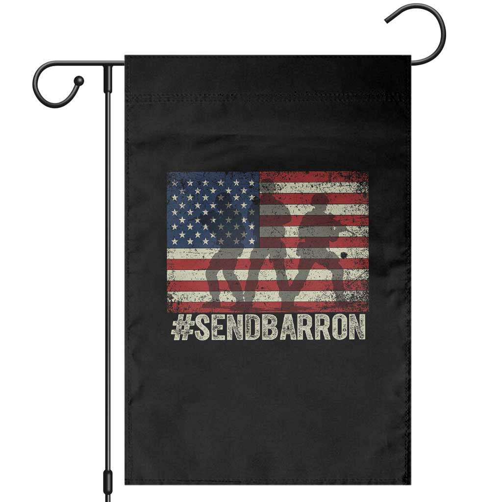 Send Barron Garden Flag Vintage American Flag Soldier Hashtag Internet Meme TS14 Black Print Your Wear