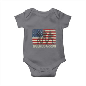 Send Barron Baby Onesie Vintage American Flag Soldier Hashtag Internet Meme TS14 Charcoal Print Your Wear