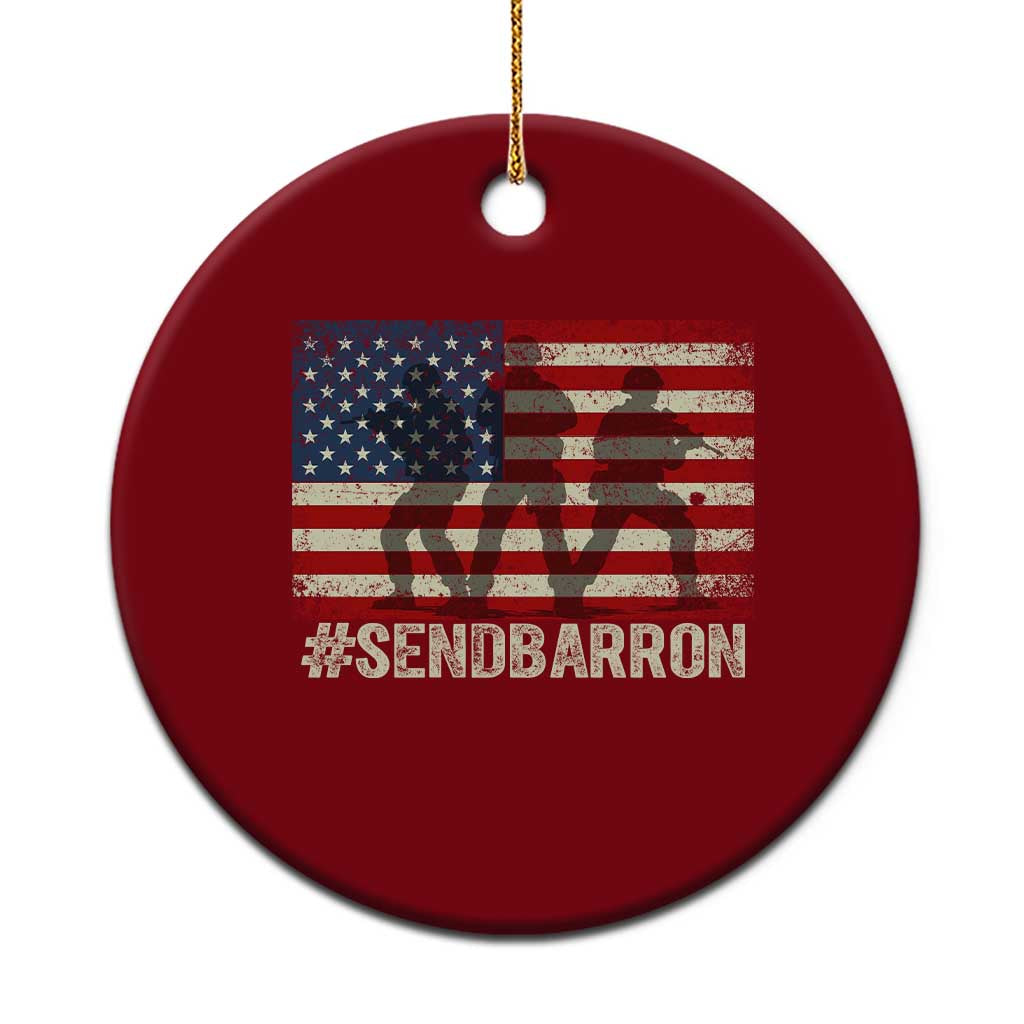 Send Barron Ceramic Ornament Vintage American Flag Soldier Hashtag Internet Meme TS14 1pc Red Print Your Wear