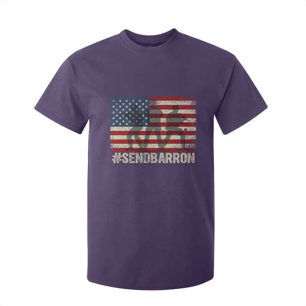 Send Barron T Shirt For Kid Vintage American Flag Soldier Hashtag Internet Meme TS14 Purple Print Your Wear