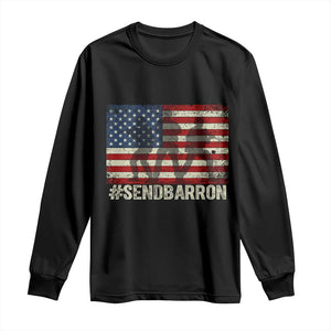 Send Barron Long Sleeve Shirt Vintage American Flag Soldier Hashtag Internet Meme TS14 Black Print Your Wear
