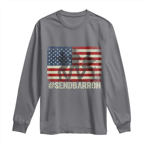Send Barron Long Sleeve Shirt Vintage American Flag Soldier Hashtag Internet Meme TS14 Charcoal Print Your Wear