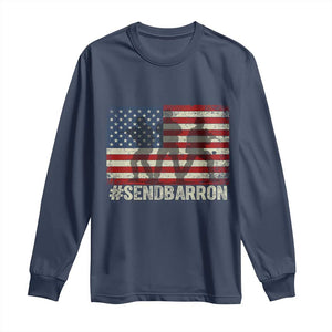 Send Barron Long Sleeve Shirt Vintage American Flag Soldier Hashtag Internet Meme TS14 Navy Print Your Wear