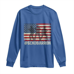 Send Barron Long Sleeve Shirt Vintage American Flag Soldier Hashtag Internet Meme TS14 Royal Blue Print Your Wear