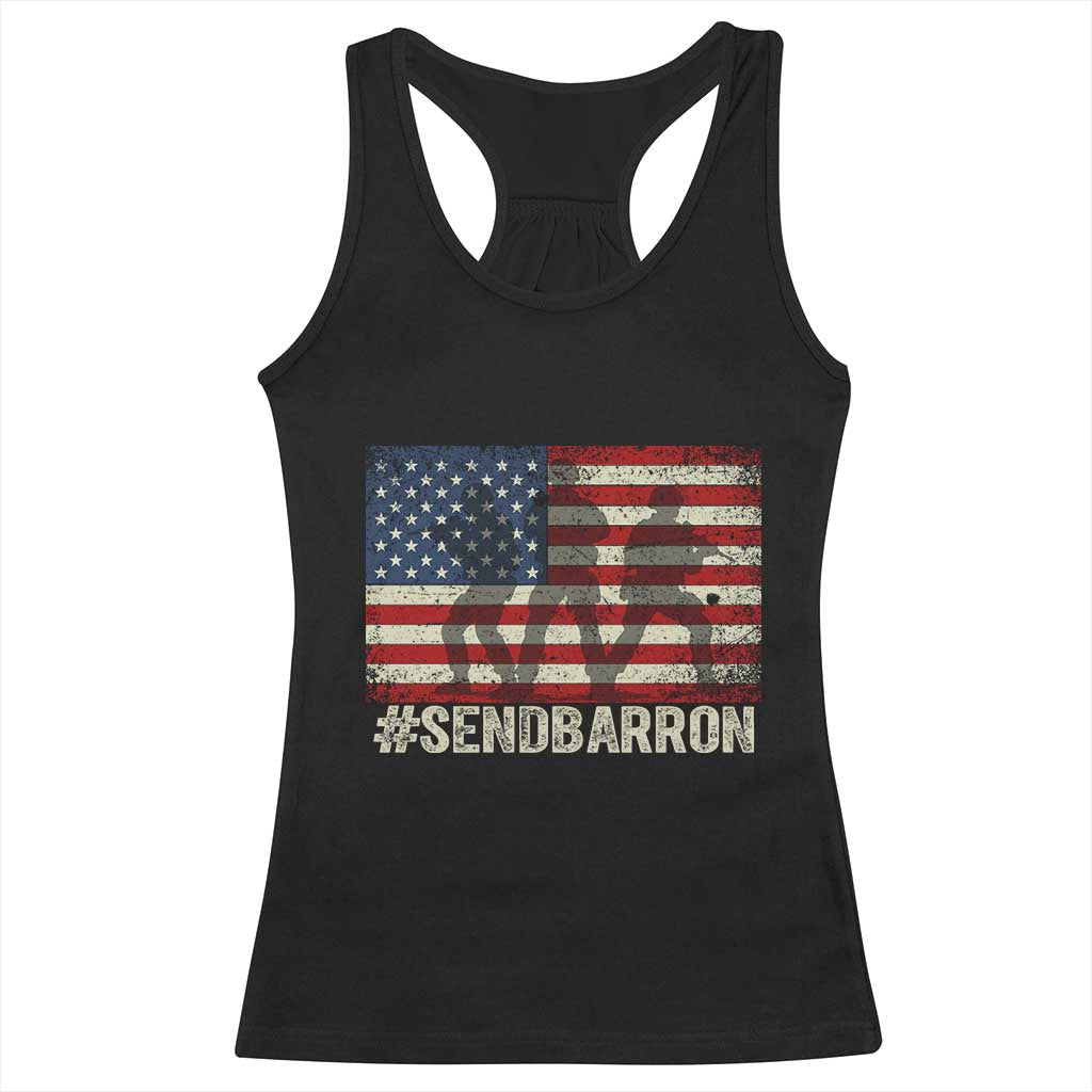 Send Barron Racerback Tank Top Vintage American Flag Soldier Hashtag Internet Meme TS14 Black Print Your Wear