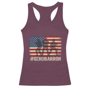 Send Barron Racerback Tank Top Vintage American Flag Soldier Hashtag Internet Meme TS14 Maroon Print Your Wear