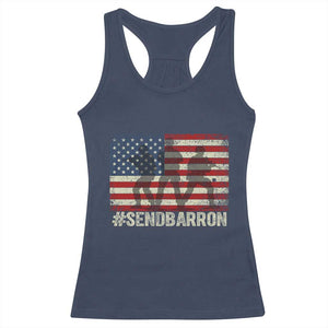 Send Barron Racerback Tank Top Vintage American Flag Soldier Hashtag Internet Meme TS14 Navy Print Your Wear