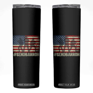 Send Barron Skinny Tumbler Vintage American Flag Soldier Hashtag Internet Meme TS14 Black Print Your Wear