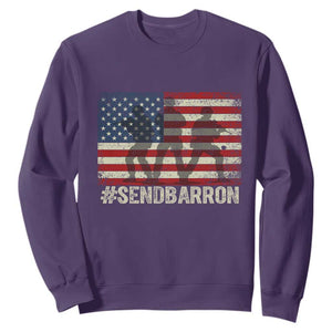 Send Barron Sweatshirt Vintage American Flag Soldier Hashtag Internet Meme TS14 Purple Print Your Wear