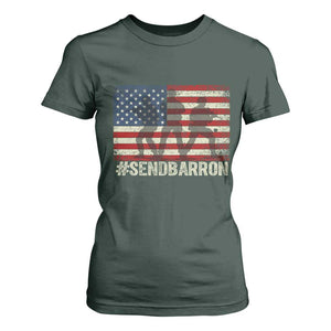 Send Barron T Shirt For Women Vintage American Flag Soldier Hashtag Internet Meme TS14 Dark Forest Green Print Your Wear