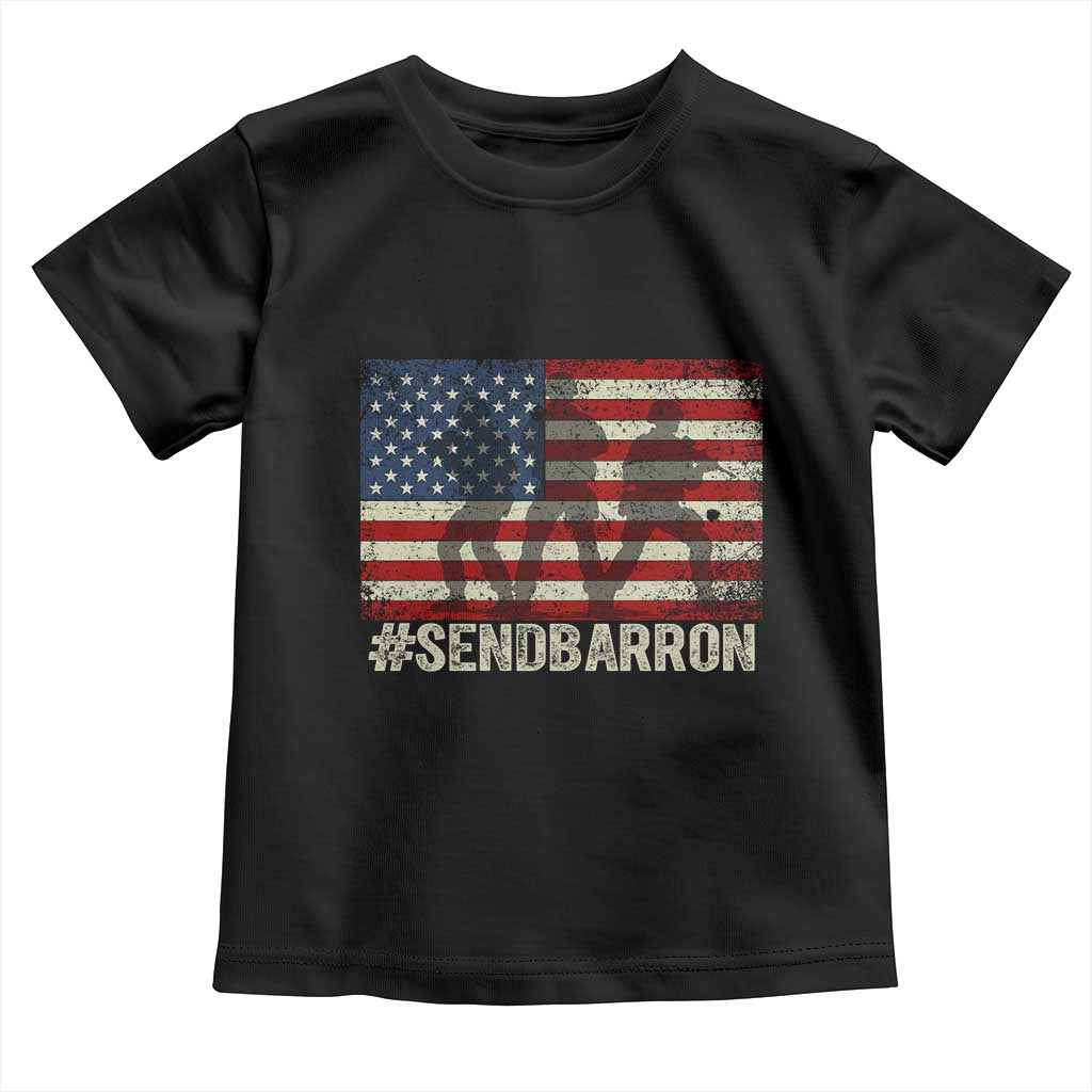 Send Barron Toddler T Shirt Vintage American Flag Soldier Hashtag Internet Meme TS14 Black Print Your Wear