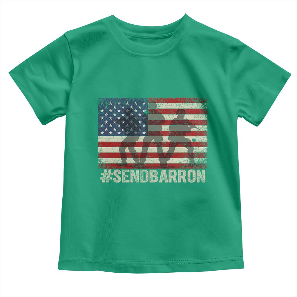 Send Barron Toddler T Shirt Vintage American Flag Soldier Hashtag Internet Meme TS14 Irish Green Print Your Wear