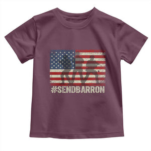 Send Barron Toddler T Shirt Vintage American Flag Soldier Hashtag Internet Meme TS14 Maroon Print Your Wear
