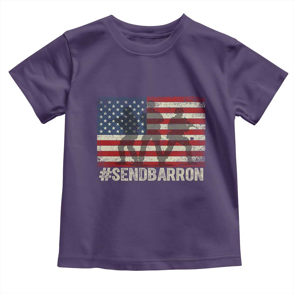 Send Barron Toddler T Shirt Vintage American Flag Soldier Hashtag Internet Meme TS14 Purple Print Your Wear