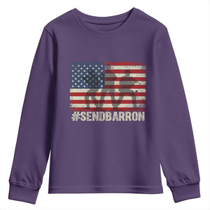 Send Barron Youth Sweatshirt Vintage American Flag Soldier Hashtag Internet Meme TS14 Purple Print Your Wear